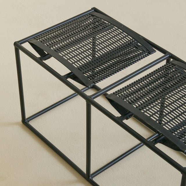 Postmodern Vintage Swiss Black Lacquered Bench in the Manner of Mario Botta For Sale - Image 3 of 18