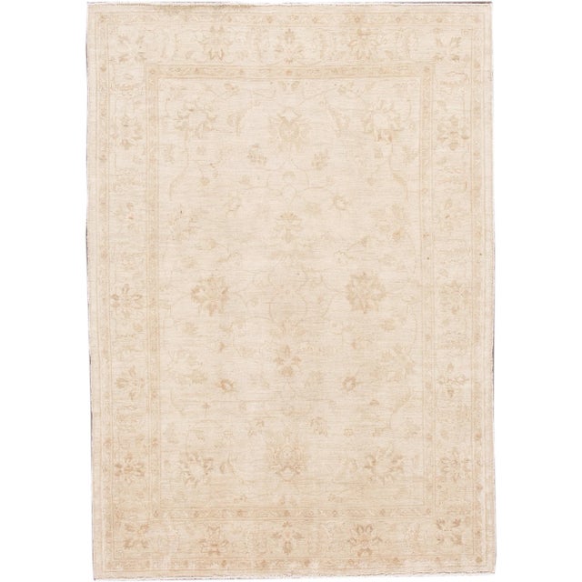 Textile Early 20th Century Vintage Pak Persia Handmade Beige Wool Rug For Sale - Image 7 of 7