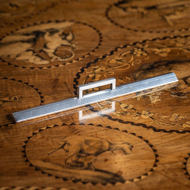 Antique British Silver Weighted Ruler by John Gloag Murdoch, 1910 For Sale - Image 14 of 15