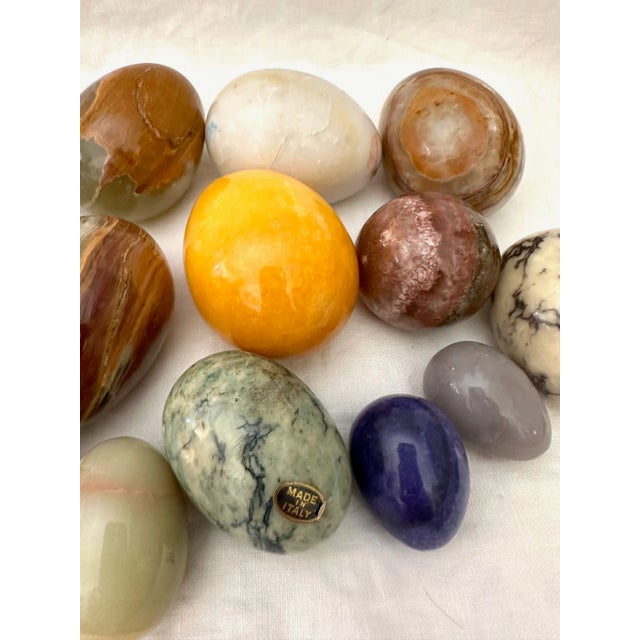 1970s Vintage Polished Natural Stone Eggs-Set of 14 For Sale - Image 5 of 7