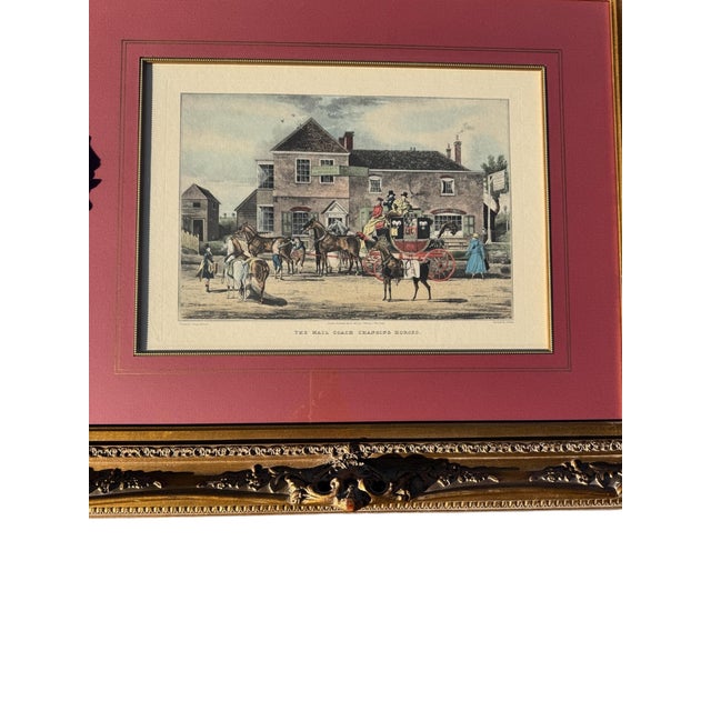 Early 19th Century Early 19th Century The Mail Coach Changing Horses, Originally Painted by James Pollard and Engraved by G. Reeves or R. Havell. For Sale - Image 5 of 14