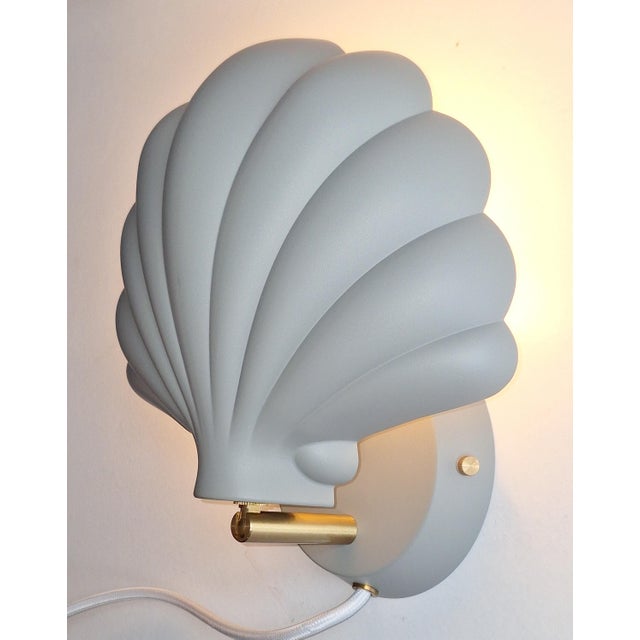 Early 21st Century Vintage Glare-Free Wall Lamp in Grey Lacquered Metal with Brass Brackets, 2010s For Sale - Image 5 of 7