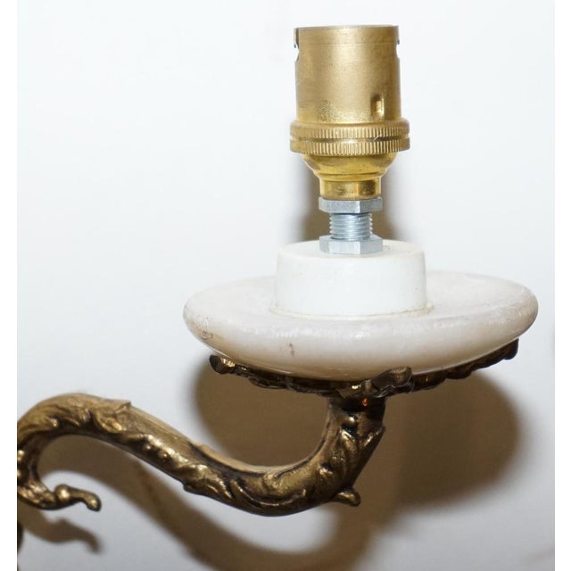 Alabaster & Brass Twin Wall Lights, 1960s, Set of 2 For Sale - Image 5 of 13