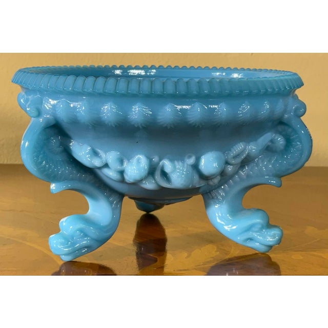 Glass Rare & Radiant Blue Milk Glass Collection: Fenton & More - A Must-Have for Collectors! For Sale - Image 7 of 12