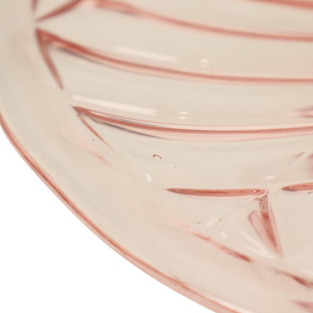 Pink Art Deco Pink Cake Plate from Val Saint Lambert, 1930s For Sale - Image 8 of 15