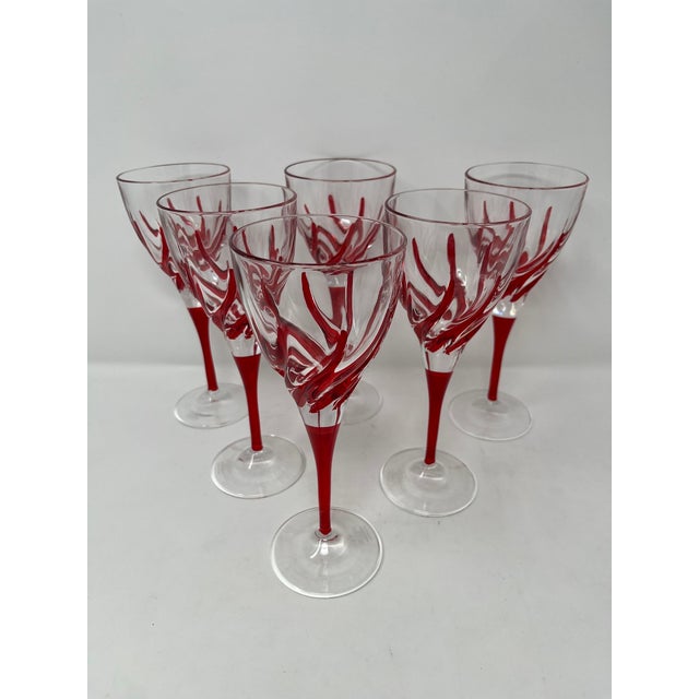 Contemporary Red Wine Glasses From Venezia For Sale - Image 3 of 5