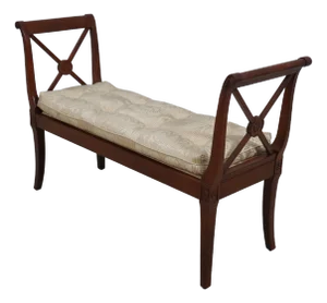 Regency Style Tufted Upholstered Seat Window Bench