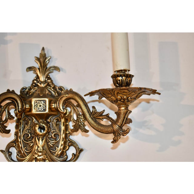 Metal Circa 1960's Pair of Halcolite Wall Sconces For Sale - Image 7 of 11
