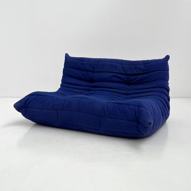 Royal Blue 2-Seater Togo Sofa by Michel Ducaroy for Ligne Roset, 1970s For Sale - Image 13 of 13