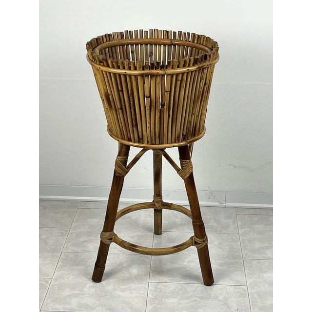 Vintage Italian Bamboo Carrier, 1970s For Sale - Image 6 of 8