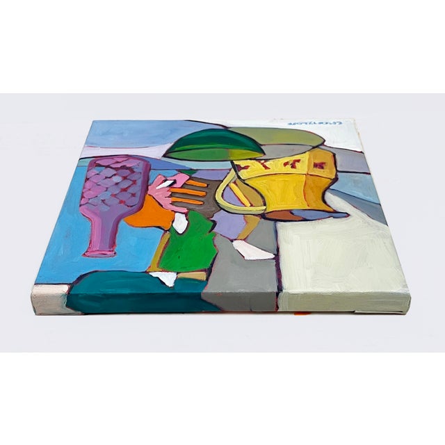 Textile Chromatic Table, Original Oil For Sale - Image 7 of 7