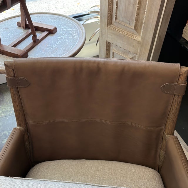 McGuire Bercut Rattan Leather Chair For Sale - Image 11 of 12
