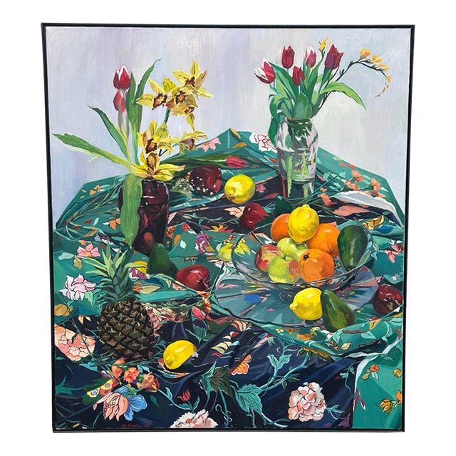 1980s Large Contemporary Still Life Painting For Sale