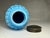 Metal Antique Atterbury Opaque Blue Waffle Pattern Sugar Shaker, c. 1880 For Sale - Image 7 of 10