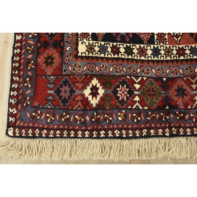 Yalameh Rug 5'1'' X 6'10'' Multicolor Wool Vintage Tribal Hand-Knotted Carpet For Sale - Image 10 of 12