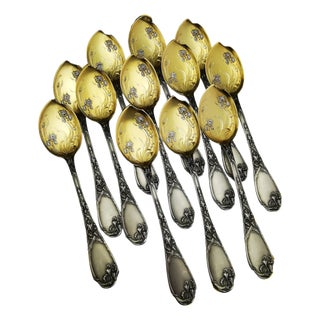 Ice Scoops and Serving Set in Silver Vermeil, 1940s, Set of 13 For Sale