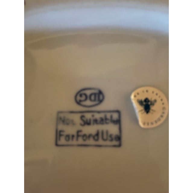 1990s Blue and White Oval Planter For Sale - Image 4 of 5