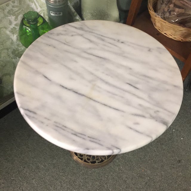 Vintage Marble Top Brass Side Table Chairish