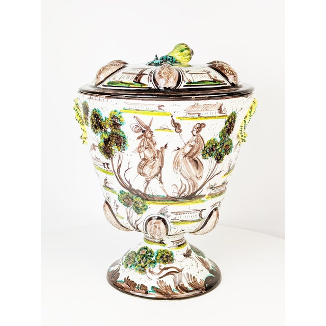 Large Italian Levantino-Style Potiche from La Fenice, Albisola, Italy For Sale - Image 6 of 15
