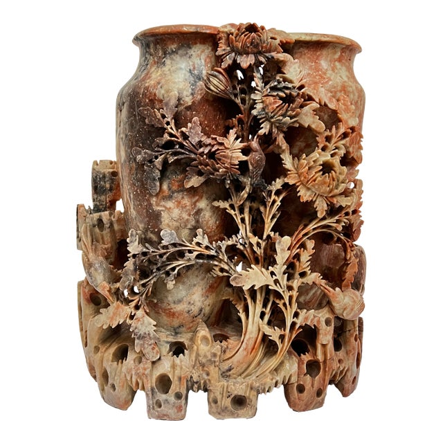 19th Century Soapstone "Double Vase" For Sale