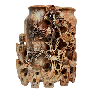 19th Century Soapstone "Double Vase"
