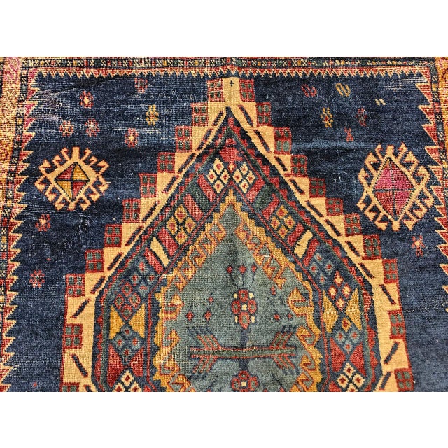 19th Century Caucasian Kazak Area Rug, Hand-Knotted Wool, Blue & Ivory, 4' x 6' For Sale - Image 14 of 18