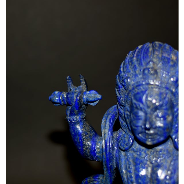 Natural Lapis Indian God Vajrapani Protector For Sale - Image 10 of 17