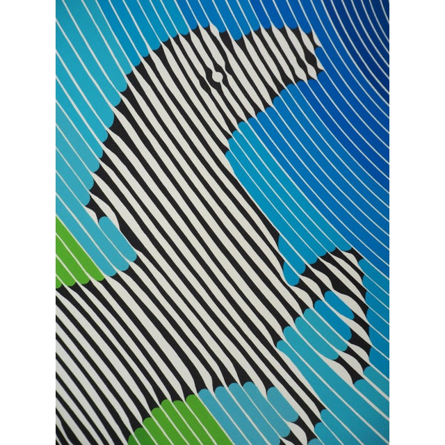 Victor Vasarely, Kinetic Composition, Rearing Zebra, Original Signed Screenprint For Sale - Image 3 of 8