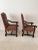 Late 20th Century Baroque Style Renaissance Revival Tuscan Tall Back Carved Open Armchairs Upholstered Seat and Back For Sale - Image 4 of 17