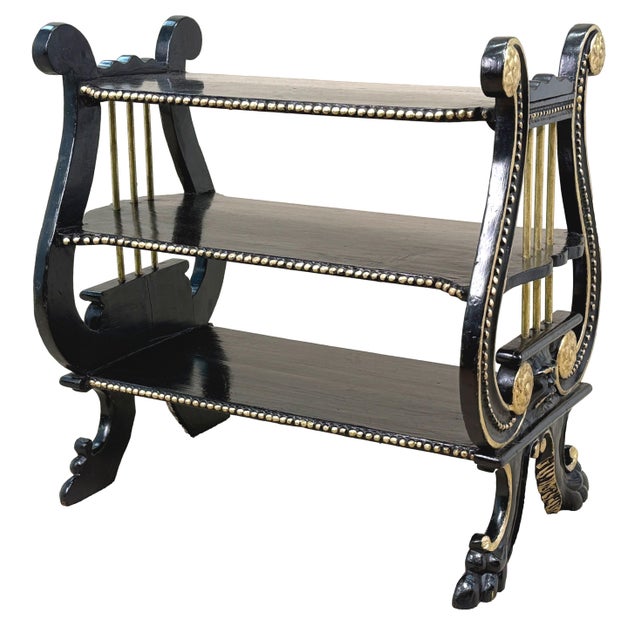 19th Century Ebonised and Parcel Gilded Étagère, 1880 For Sale - Image 13 of 13