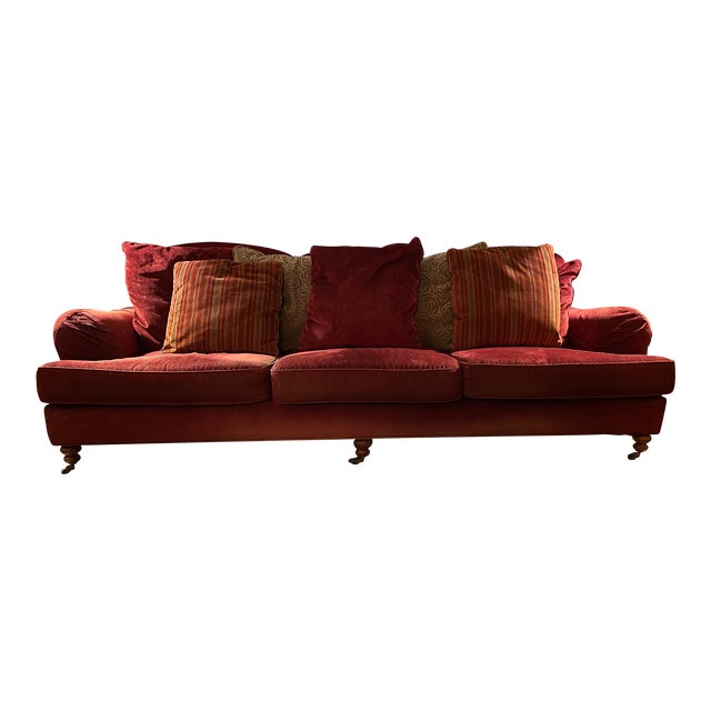 1990s Henredon Couch With Seven PIllows Chairish