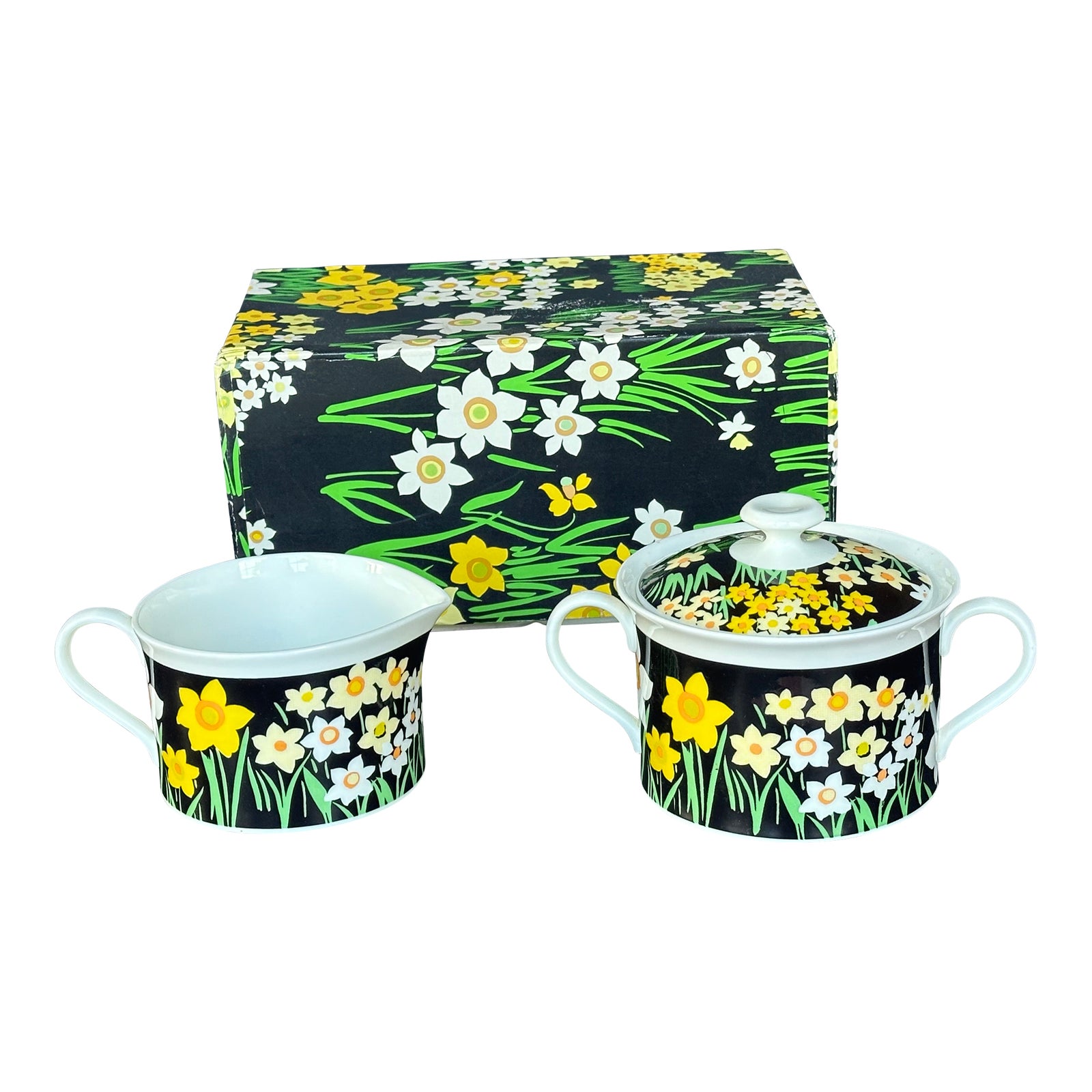 1970s Vintage Mikasa Sugar Bowl and Creamer Pitcher Set Chairish