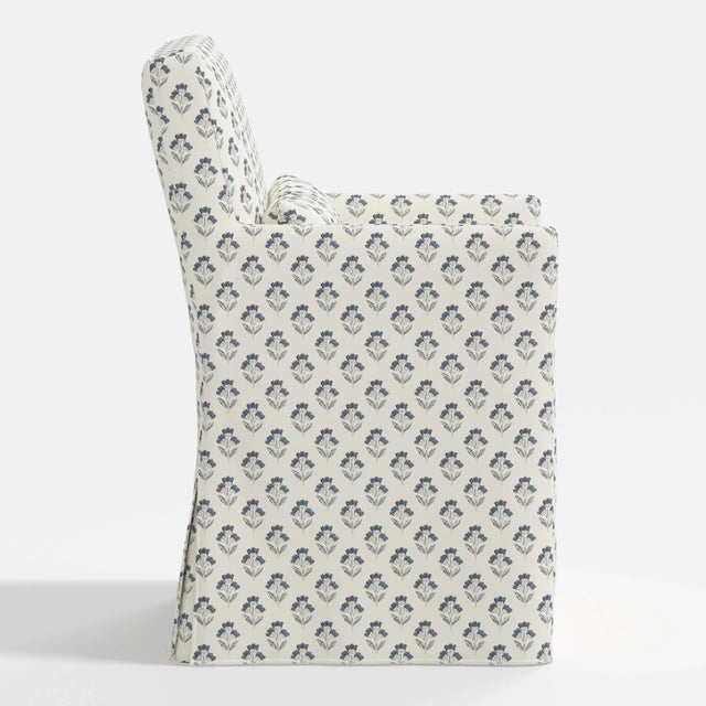 Not Yet Made - Made To Order Stoffer Home x Cloth & Company Lindy Slipcover Dining Arm Chair in Francie Blue For Sale - Image 5 of 7