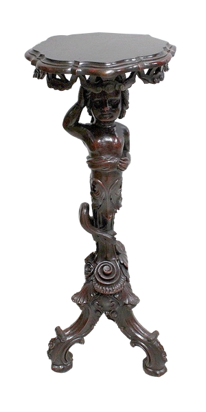 Putti Stand in Carved Wooden, Late 19th Century