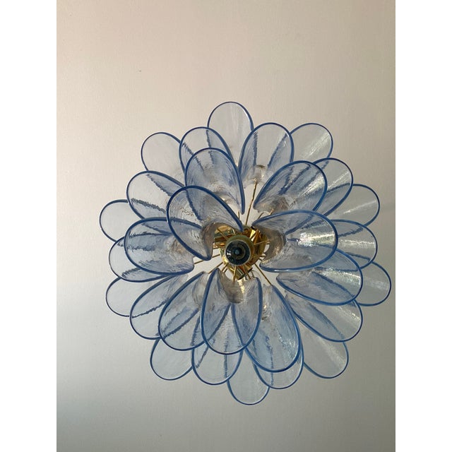 Murano Contemporary Blue “Selle” Murano Glass Chandelier For Sale - Image 4 of 13