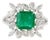 18k Gold 2.85ct Square Emerald & 1.19ct Diamond Cocktail Ring Size 4- Heirloom Jewelry For Sale