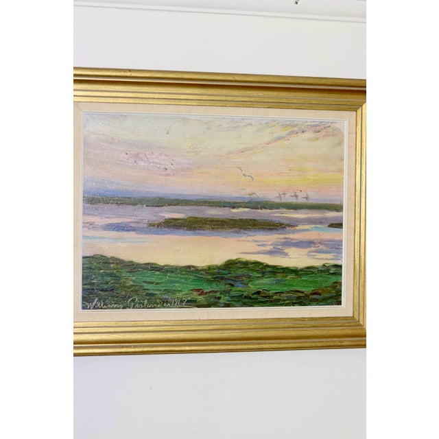 William Gislander, Seabirds Over Ocean, 1917, Oil on Panel, Framed For Sale - Image 7 of 11