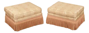 Century Furniture Pair of Fringed Ottomans