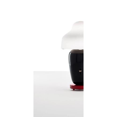 Black Ceramic and Glass Chinoz Table Lamp with Black-Burgundy Base by Jaime Hayan for Parachilna For Sale - Image 8 of 13
