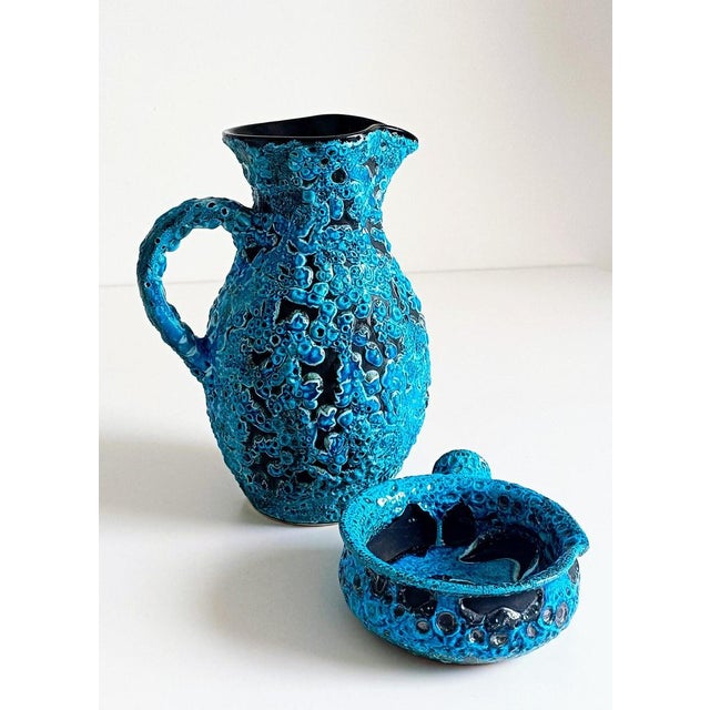 Mid-Century Modern Blue Ceramics by Charles Cart, 1960s, Set of 2 For Sale - Image 15 of 18