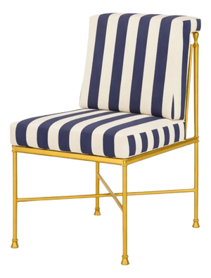Jerome Outside Dining Chairs in Reed Brass Finish by Michael Taylor, Set of 6