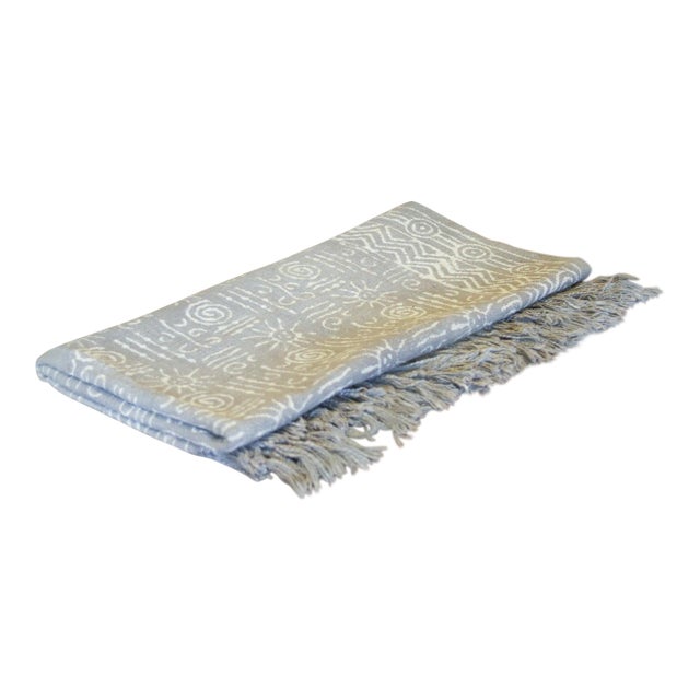 Tribal Taupe Batik Throw For Sale