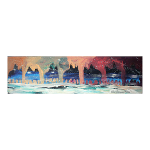 1990s Beautiful Acrylic on Canvas by Santa Fe Artist Pablo Milan Title: Winter Snow