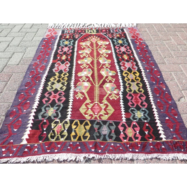 This beautiful rug is from the south of Turkey Esme. About 60 years old. It is handmade with pure wool on cotton fringes...
