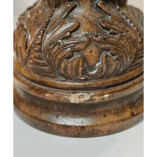 Late 20th Century Ornate Maitland-Smith Hand-Carved Candle Holders ~ Set of 3 For Sale - Image 9 of 10