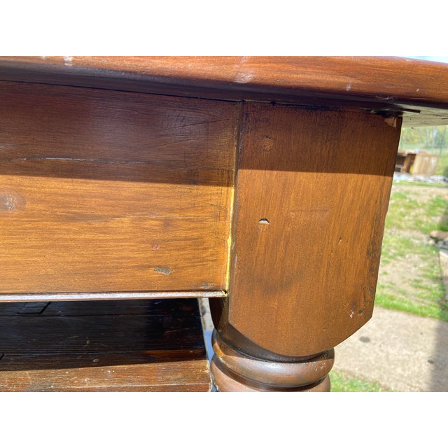 Vintage Rustic Farmhouse Dining Table With Two Benches For Sale - Image 12 of 12