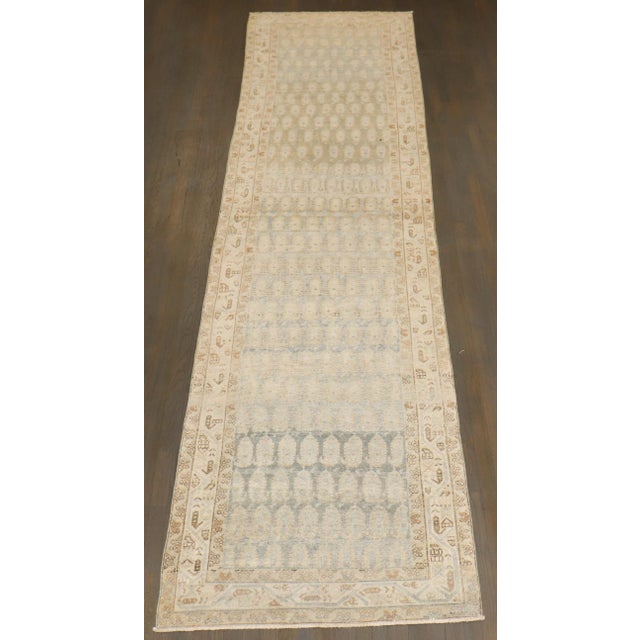 A paisley motif, pale color, early 20th-century Persian Malayer Runner
