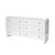 Contemporary Matthew Izzo Home Valentina Fluted Glossy White Lacquer Waterfall Edge Six Drawer Chest With Polished Brass Knobs For Sale - Image 3 of 6