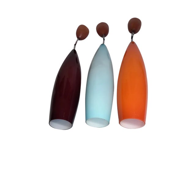 Danish Style Colorful Pendant Lamps, Set of 3 For Sale