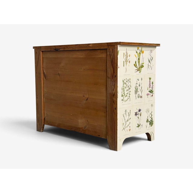 Swedish Modern, Nordens Flora Dresser, Brass, Floral Lithographs, Sweden, 1930s For Sale - Image 14 of 14
